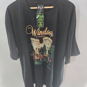 Wild Windsor London Black Glow In the Dark Castle Short Sleeved T-Shirt XXXL